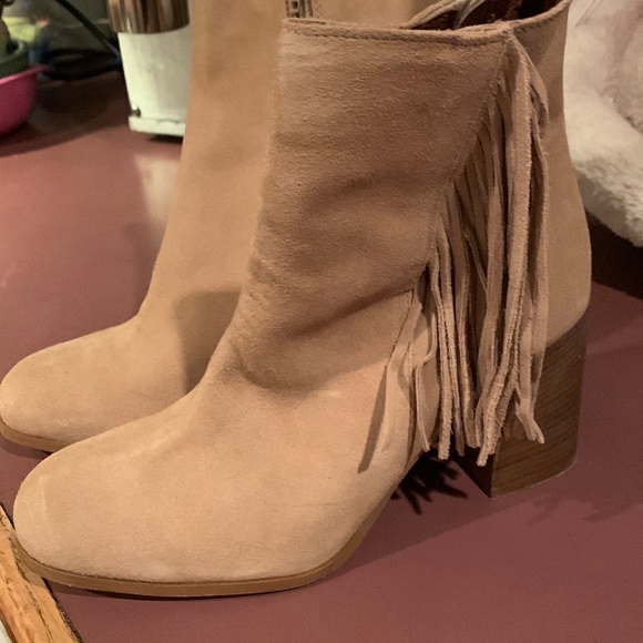 Buck Suede Short Boots with Block Heels - sz 39/ sz 8-8.5 - Picture 1 of 5